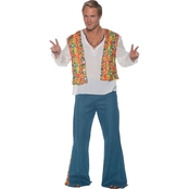 Morris Costumes Men's Flower Hippie Vest Adult Costume