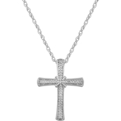 Hallmark Sterling Silver White Diamond Accent Cross Pendant