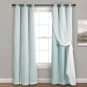 Lush Decor Grommet Sheer Panels with Insulated Blackout Lining 2 pk. Curtains Set