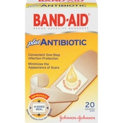 Band-Aid Adhesive Bandages Plus Antibiotic Ointment, Assorted Sizes, 20 Ct.