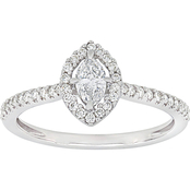 Diamore 14K White Gold 1/2 CTW Diamond Floating Halo Engagement Ring