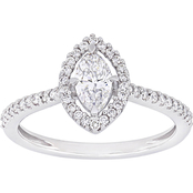 Diamore 14K White Gold 3/4 CTW Diamond Floating Halo Engagement Ring