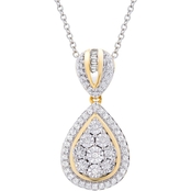 Timeless Love Gold Over Sterling Silver 1/4 CTW Diamond Pendant