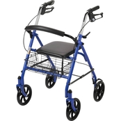 Drive Medical 4 Wheel Rollator Rolling Walker with Fold Up Removable Back Support