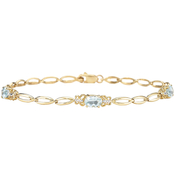 10K Yellow Gold Aquamarine Bracelet