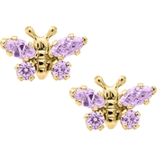 Kids June Birthstone Butterfly Earrings