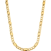 10K Yellow Gold Figaro Necklace 22 in.