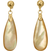 14K Yellow Gold Mother of Pearl Drop Earrings