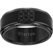 Triton Black Tungsten Carbide Black Sapphire 9mm Band
