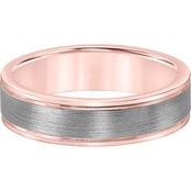 Two Tone Silver Band 6mm