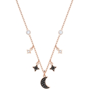 Swarovski Rose Gold plated Duo Black Moon Necklace