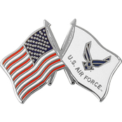 Mitchell Proffitt American and U.S. Air Force Symbol Crossed Flags Lapel Pin
