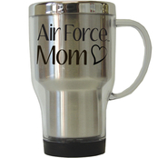 Air Force Mom Stainless Steel & Acrylic Tumbler with Handle and Plastic Lid  16 oz.