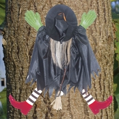 Tree Trunk Witch With Red Shoes