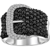 Sterling Silver 2 CTW Diamond Buckle Ring