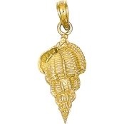 14K Yellow Gold Conch Shell Charm