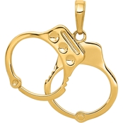 14K Yellow Gold Handcuffs Charm