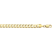 14K Yellow Gold 5.7mm Solid Curb Bracelet