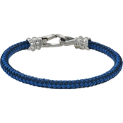 Esquire Stainless Steel Blue and Black Woven Bracelet