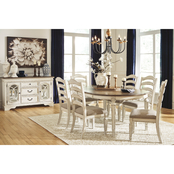 Signature Design by Ashley Realyn 7 pc. Oval Dining Set with Ladder Back Chairs