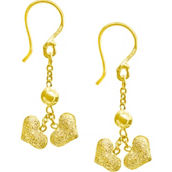 Robert Manse Designs 23K 1/4 Thai Baht Yellow Gold Pebbled Heart Drop Earrings