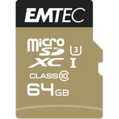 EMTEC 64GB MicroSD Class 10 UHS-I U3 SpeedIN' Flash Drive