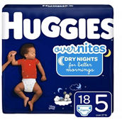 Huggies OverNites Diapers, Size 5 (27+ lb.), 18 ct.