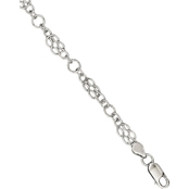 Sterling Silver 7.5 in. Polished Fancy Knot Link Bracelet