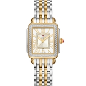 MICHELE Two-Tone Gold and Stainless Steel Diamond Deco Madison 16 Watch