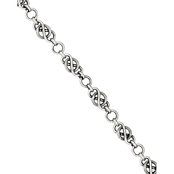 Sterling Silver Antiqued Fancy Link Bracelet