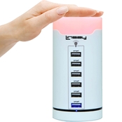 Linsay Smart 6 USB Multi Color LED Desktop Lamp Charging Station