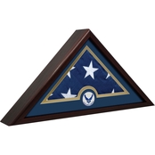 Air Force Symbol 25 x 13 x 4 in. Mahogany Flag Display Case with Flag