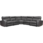 Signature Design by Ashley Samperstone 5 pc. Sectional with 3 Reclining Seats