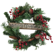 Everstar 22 in. Merry Christmas Decorated Wreath