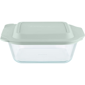 Pyrex Deep Glass Baker with Sage Lid, 8 x 8 in.