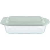 Pyrex Deep 7 x 11 in. Glass Baker with Sage Lid