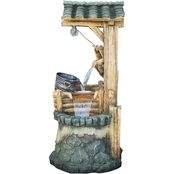 Alpine Water Well Fountain with Bucket Tier