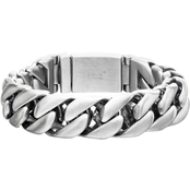 INOX Stainless Steel Double Layer Matte Curb Bracelet