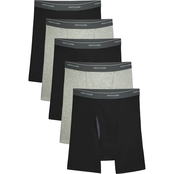 Fruit of the Loom CoolZone Assorted Black Gray Boxer Briefs 5 pk.