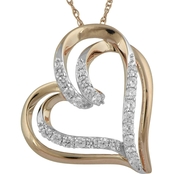 10K Yellow Gold  1/2 CTW Diamond Heart Pendant