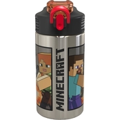 Minecraft Water Bottle with Straw - Creeper