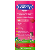 Benadryl Children's Allergy Antihistamine Liquid Cherry Flavored 4 oz