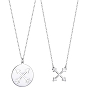 Rhodium Over Sterling Silver Crossroads Necklace Set