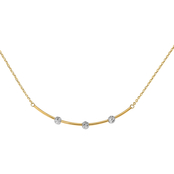 14K Two-tone Diamond Cut Bar Necklace