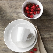 Simply Perfect 16 pc. White Embossed Dinnerware Set