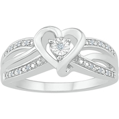 Sterling Silver with Diamond Accent Heart Promise Ring