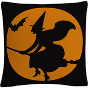 Trademark Fine Art The Witches Broom Halloween Decorative Throw Pillow
