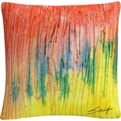 Trademark Fine Art Zigs Zag Red Yellow Abstract Decorative Throw Pillow