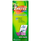 Children's Zyrtec Allergy Dye-Free Sugar Free Syrup 4oz Grape