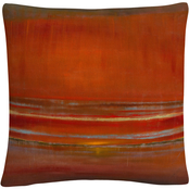 Trademark Fine Art Red Horizon Abstract Bold Industrial Decorative Throw Pillow